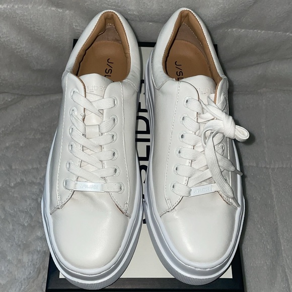 NWT J/SLIDES AMANDA White Leather Sneaker - Picture 8 of 15